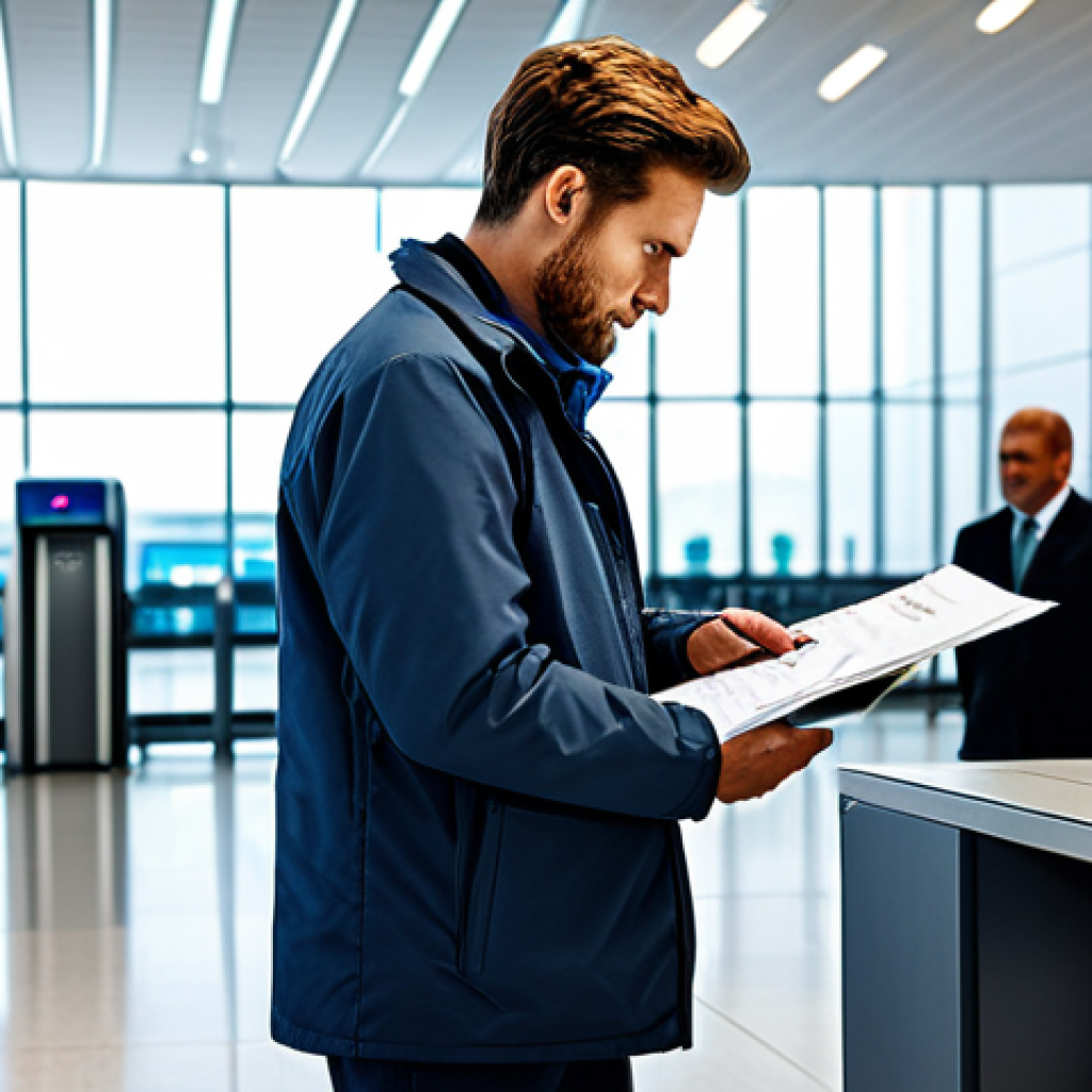 벨라루스에서 외국인의 법적 권리 - Arrival & Paperwork**

A traveler in appropriate attire, standing in a modern airport arrival hall, ...
