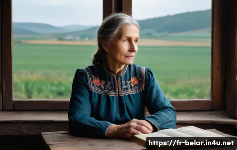 벨라루스 문학가 및 대표 작품 - **Prompt 1: The Resilient Storyteller**
    "A portrait of a thoughtful Belarusian woman, in her lat...